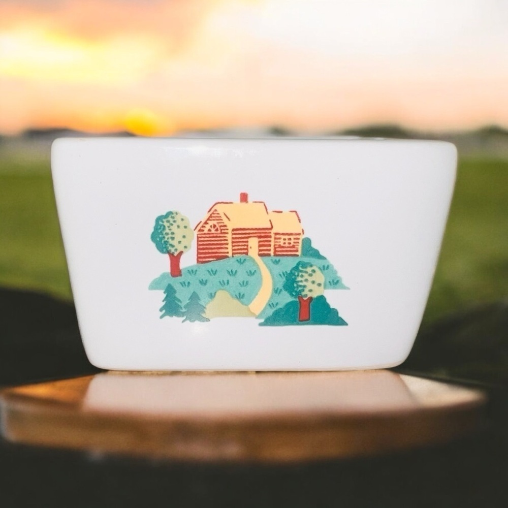 Corelle Stoneware Barn LANDSCAPE Pattern Sweetener Sugar Packet Holder - Picture 1 of 6